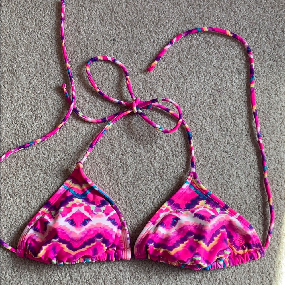 Patterned String Bikini Top